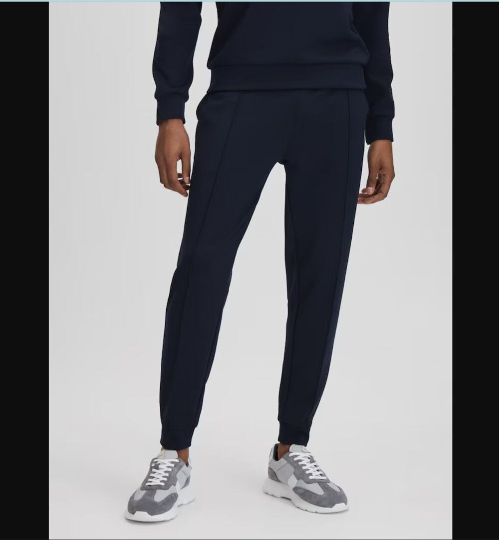 NWT REISS x CASTORE Carter Jersey Tapered Joggers in Midnight Navy Size Large